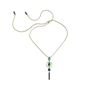 Vintage Brass Adjustable Geometric Sweater Necklace